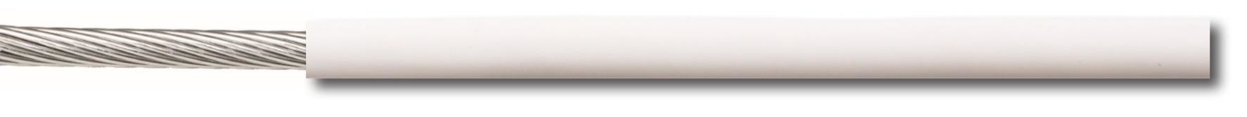 Staaldraad RVS 316, wit PVC 4/6 mm 1x19