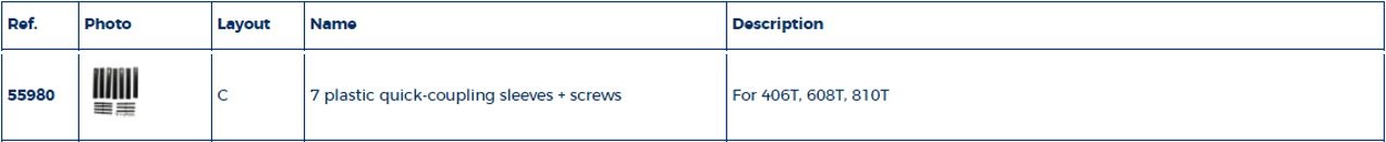 T-serie koppelstukken & schroeven
