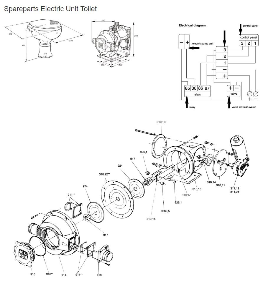 Elektrische lenspomp 12V zwart
