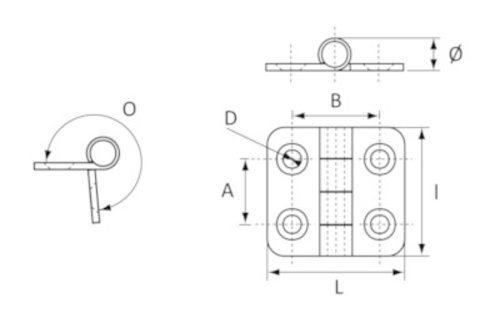 Scharnier RVS 38 x 38 mm