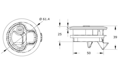 Kastslot met ring polyamide kunststof