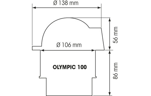Olympic 100 witte flens/zwarte roos conisch