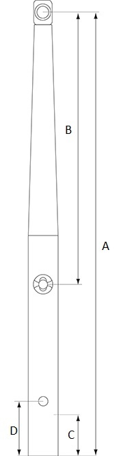 Scepter 45 cm 2 doorvoeren