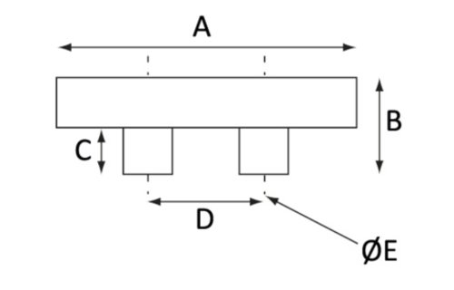 Kikker aluminium 200 mm met boorgaten