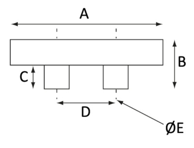 Kikker aluminium 200 mm met boorgaten