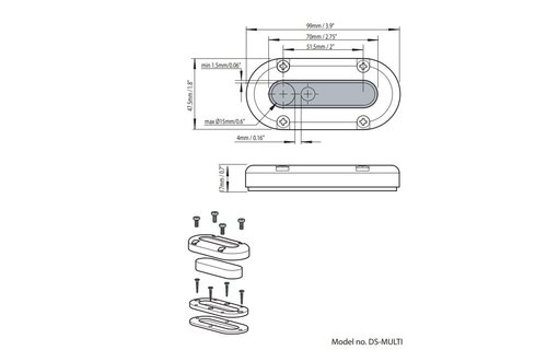 Dekdoorvoer aluminium voor meerdere kabels tot 15 mm