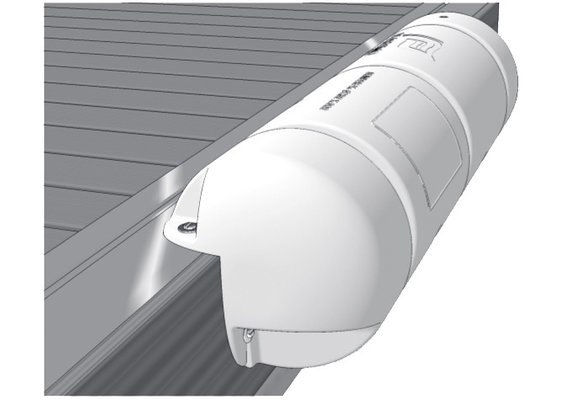 Steigerbumper driekwart rond Ø18 x 40 cm wit