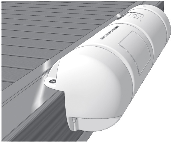 Steigerbumper driekwart rond Ø18 x 40 cm wit