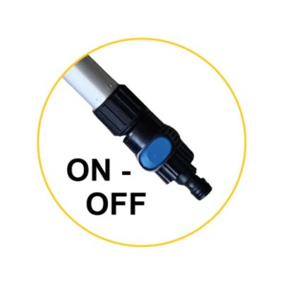 Alu wasborstel met zijharen, uitschuifbaar 125 – 250 cm, met waterdoorlaat