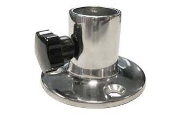 Vlaggenstokhouder RVS recht model 90° 81x42x45mm voor 25mm vlaggenstok