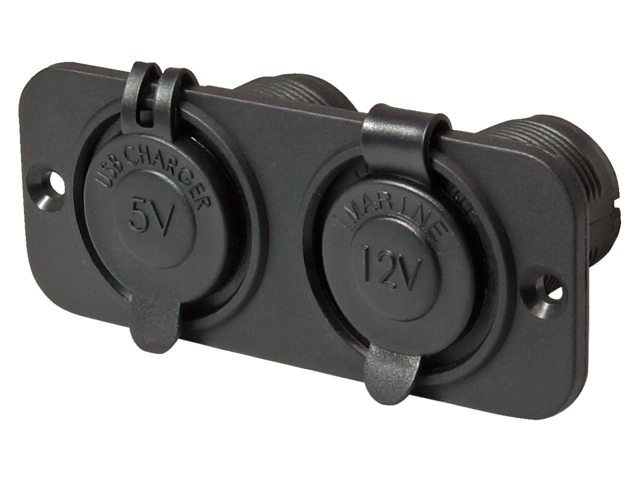 Inbouw stopcontact 12 volt + USB