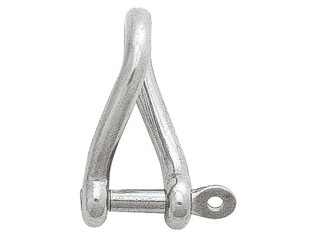 Gedraaide sluiting kort rvs captive pin 4mm