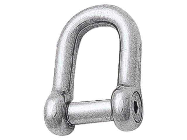 D-sluiting rvs met binnenzeskant pin 5mm