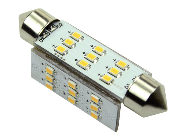 Ledlamp led27 festoon 10-30V 42mm 2700k - 2 watt