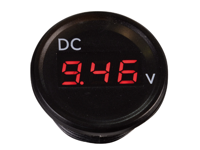Voltmeter | Zwart 2.5-30V met flush frame (terminals)
