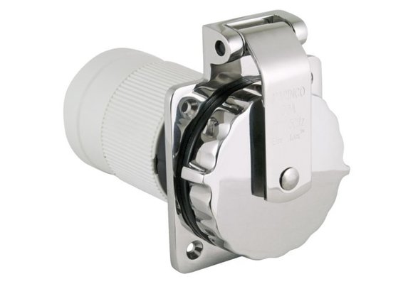 Marinco Walstroom stopcontact inbouw RVS 32 amp.