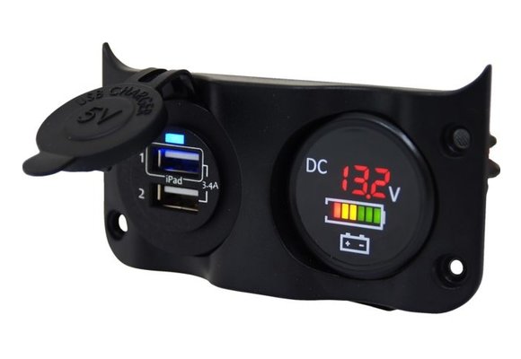 Wave add-on paneel dubbel USB & Volt/accu indicator