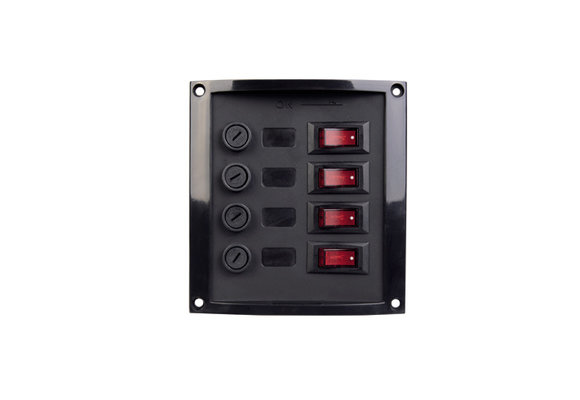 Schakelpaneel verticaal 4 zekeringen | Zwart