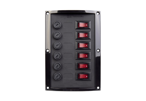 Schakelpaneel verticaal 6 zekeringen | Zwart