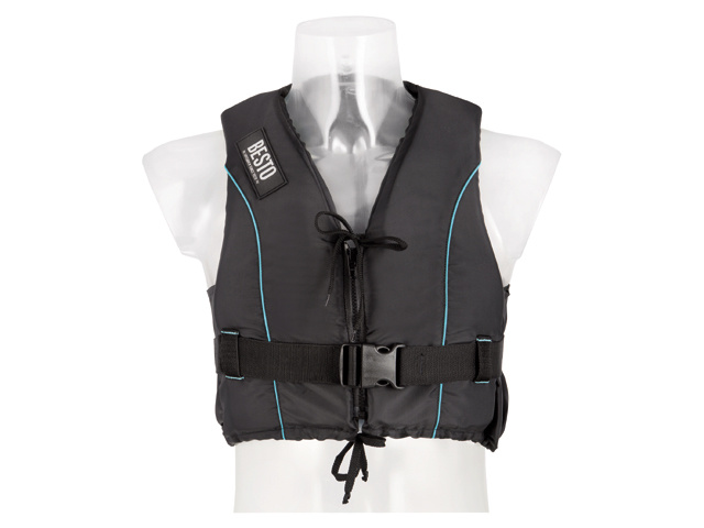 Besto Dinghy Zipper 50N Zwart/Aqua striping