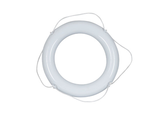 Reddingsboei pvc | Wit 60cm met | Witte lijn