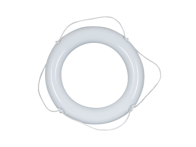 Reddingsboei pvc | Wit 60cm met | Witte lijn