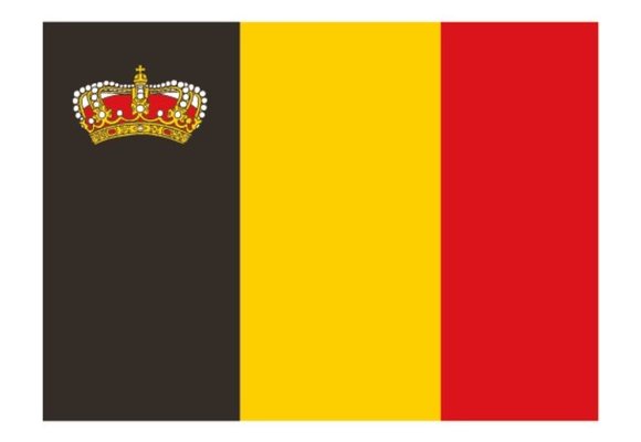 Bootvlag België met Kroon