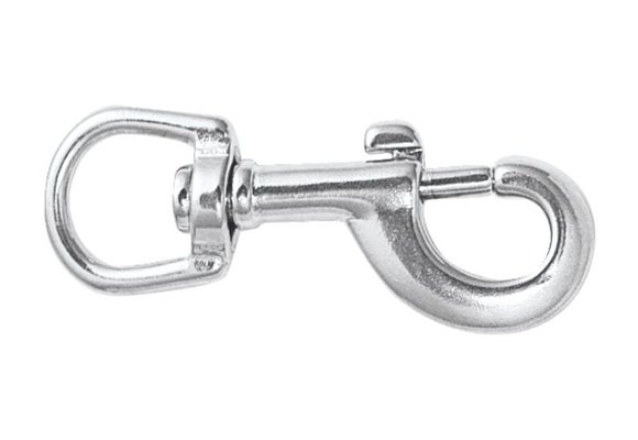 Musketonhaak met wartel RVS 64mm