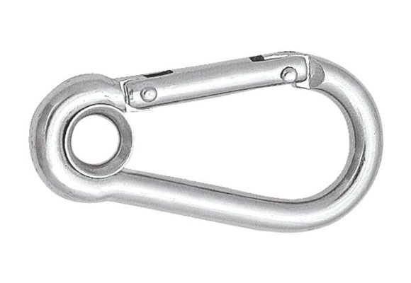 Talamex karabijnhaak met oog en borgbrug RVS
