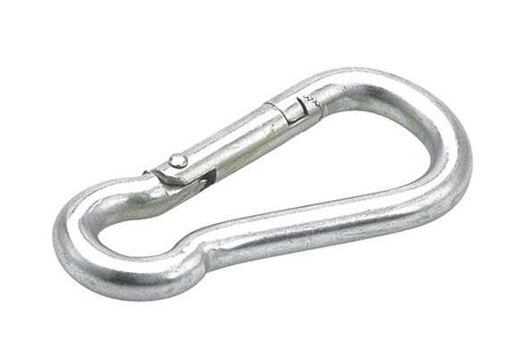 Karabijnhaak gegalvaniseerd met knik 160mm