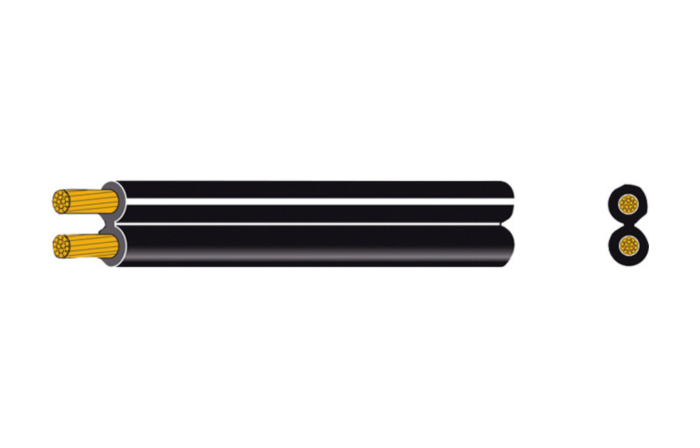 Speaker kabel 2x1.5mm² | Zwart/Zwart-| Wit (prijs per 30m)