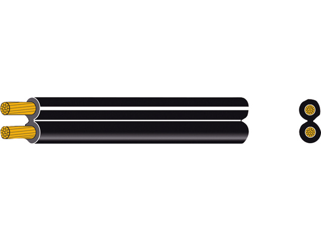 Speaker kabel 2x1.5mm² | Zwart/Zwart-| Wit (prijs per 30m)