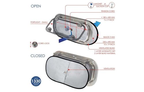 Waterline verduistering met hor voor patrijspoort - 2 stuks
