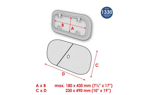 Waterline verduistering met hor voor patrijspoort - 2 stuks