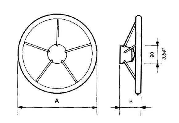 V23 stuurwiel RVS 400mm