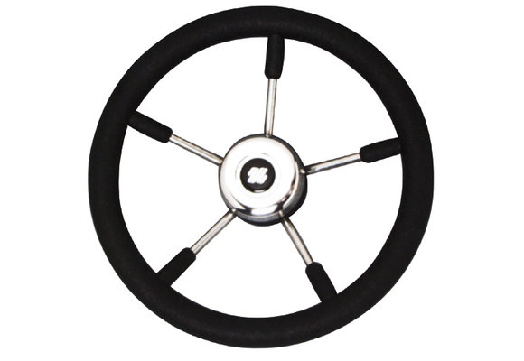 V57 stuurwiel | Zwart/RVS 5-spaaks