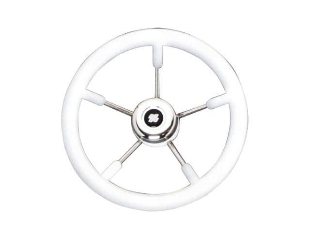 V57 stuurwiel | Wit/rvs 5-spaaks