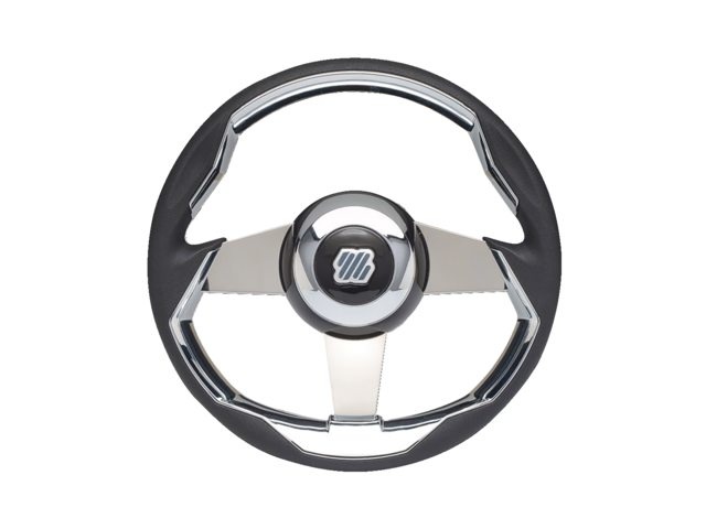 Grimani stuurwiel | Zwart/rvs spaken 350mm
