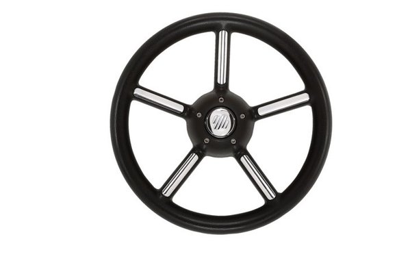 V56 stuurwiel | Zwart/chroom 350mm