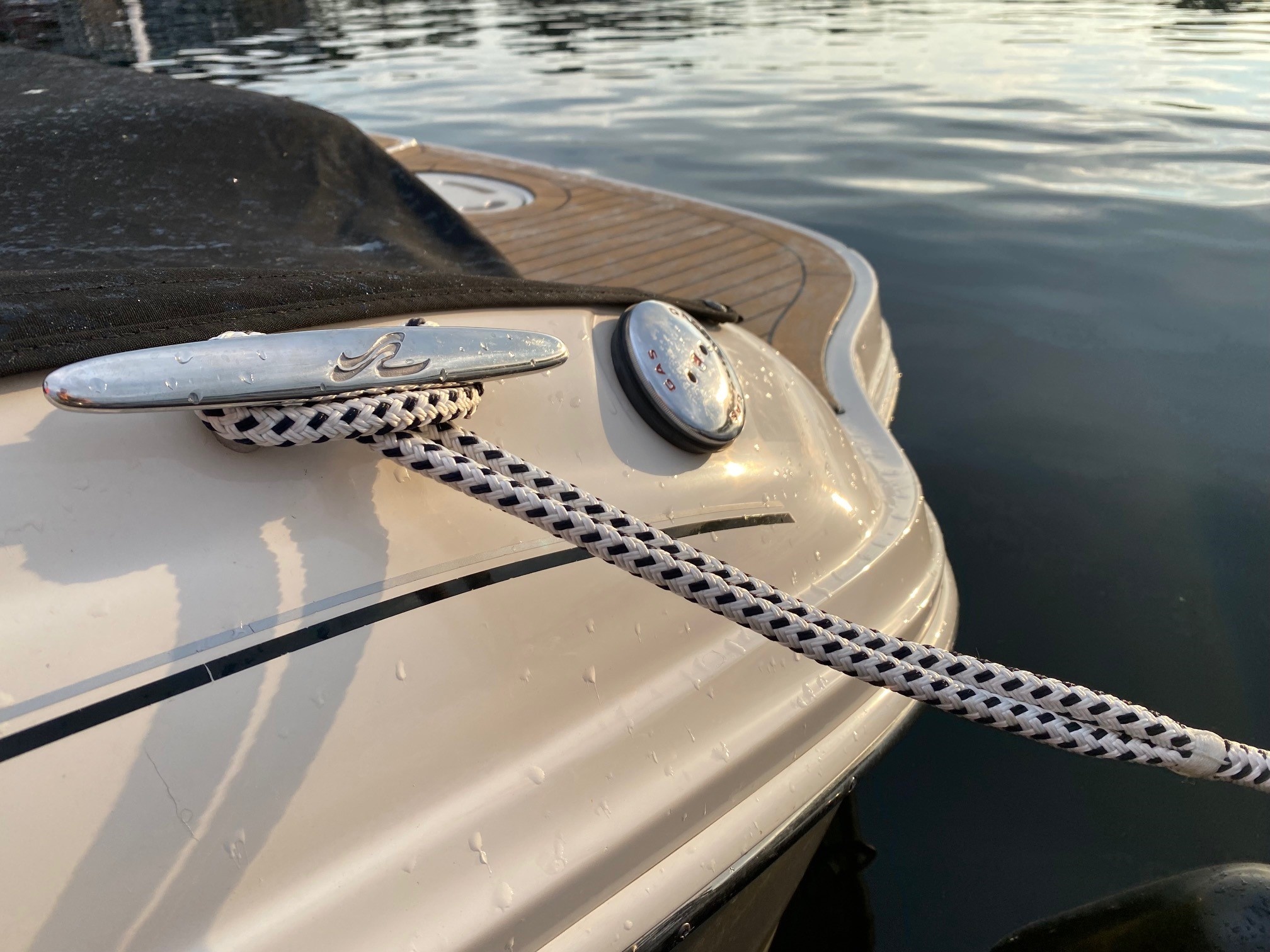 Zwart / wit luxe landvast  Maat: 10mm - 6m