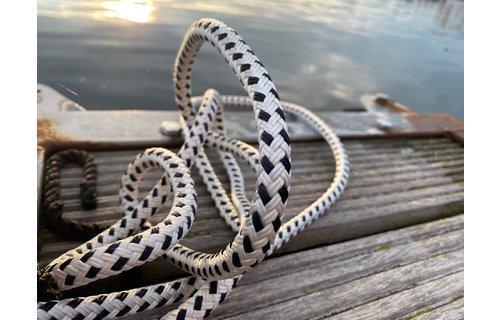 Zwart / wit luxe landvast  Maat: 10mm - 6m