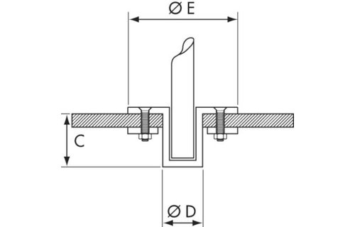 Set van 2 RVS davits 100kg