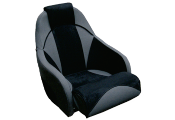 Allpa Stuurstoel model Ocean 51 Flip-Up  grijze stof met zwart Alcantara