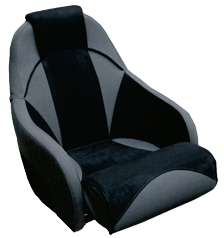 Allpa Stuurstoel model Ocean 51 Flip-Up  grijze stof met zwart Alcantara