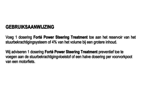 Forté Power Steering Treatment