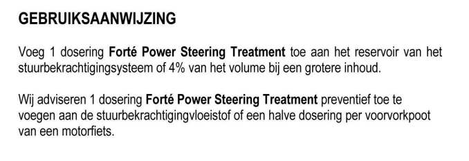 Forté Power Steering Treatment