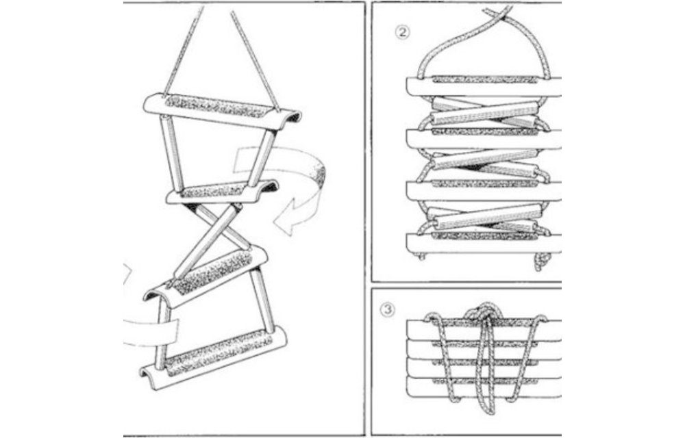 Touwladder voor de boot