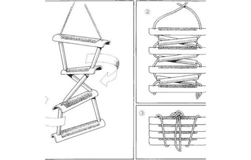 Touwladder voor de boot