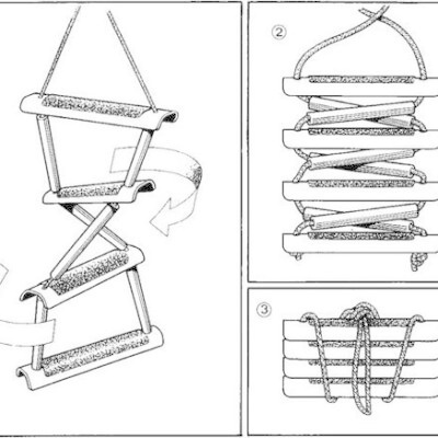 Touwladder voor de boot