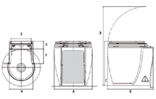 Laguna elektrisch toilet standaard 12/24  volt